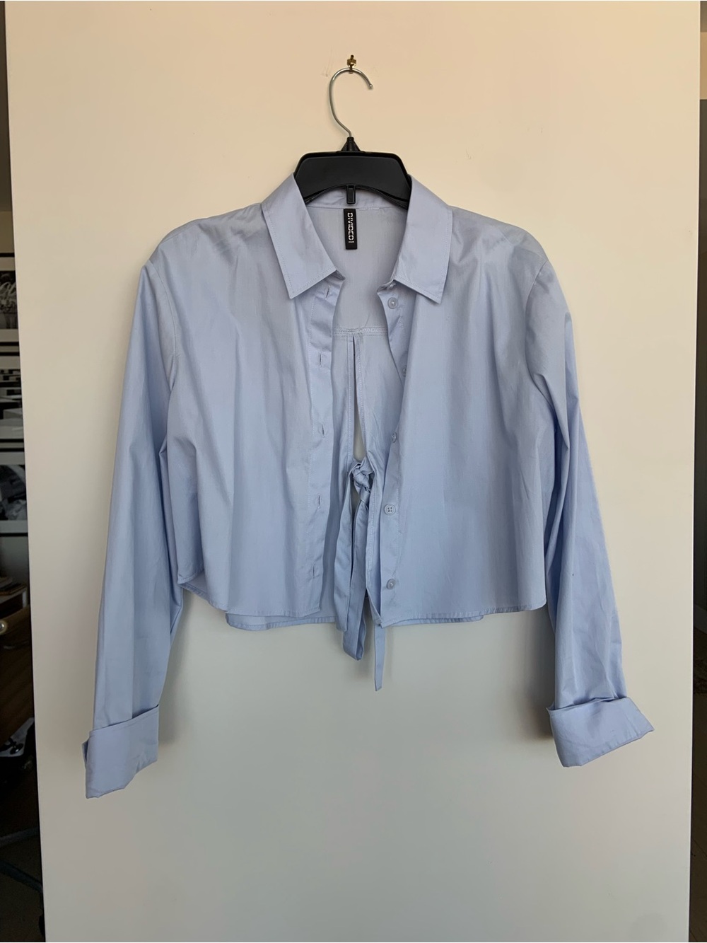 Divided blue cropped shirt